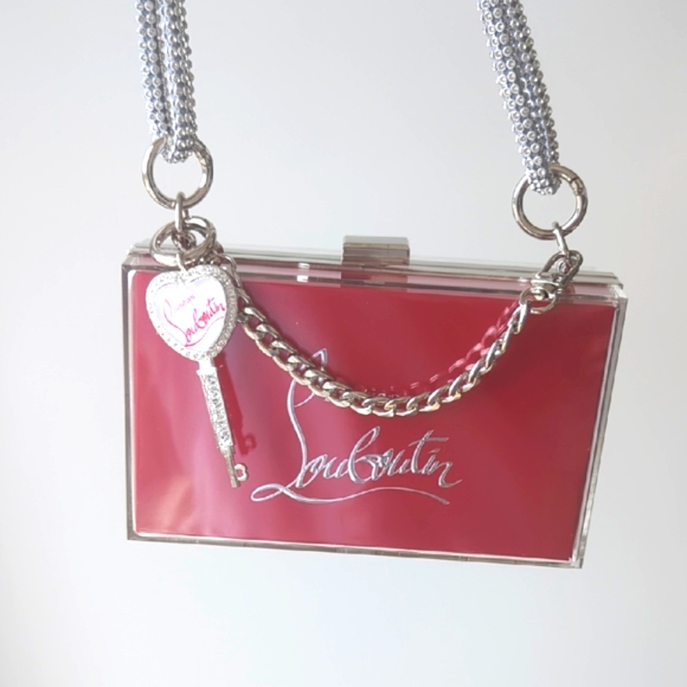 CL Paper Shopping Bag UPCYCLED Novelty Clutch with Silver Chain